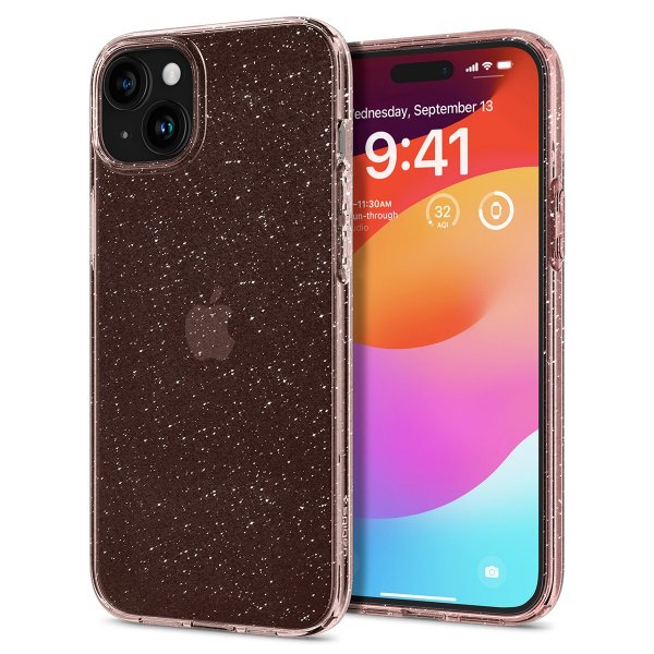 Spigen iPhone 15 Cover Liquid Crystal Glitter Rose Quartz