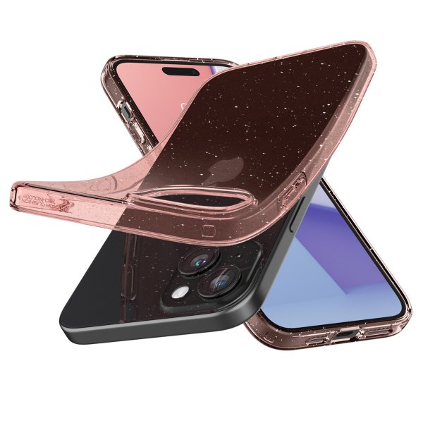 Spigen iPhone 15 Cover Liquid Crystal Glitter Rose Quartz