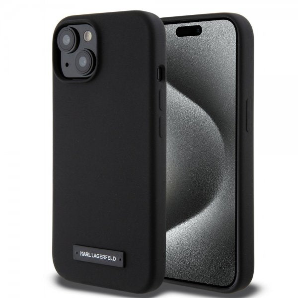 Karl Lagerfeld iPhone 15 Cover Liquid Silicone MagSafe Sort
