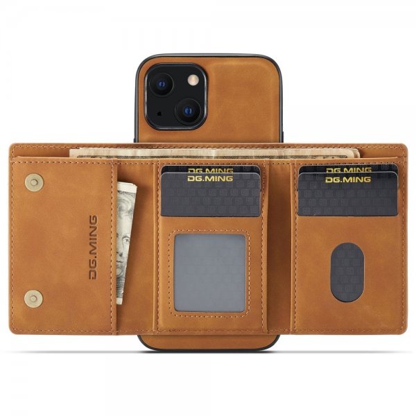Dg.Ming iPhone 15 Cover M1 Series Aftagelig Kortholder Brun
