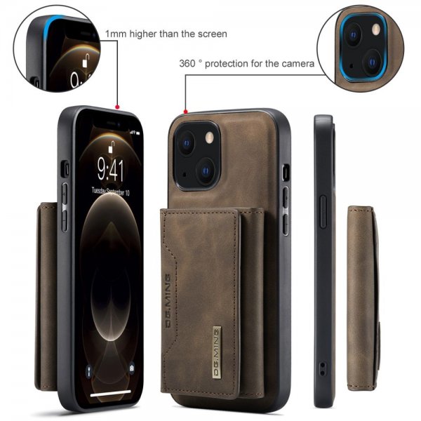 Dg.Ming iPhone 15 Cover M2 Series Aftagelig Kortholder Kaffe