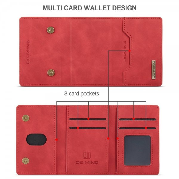 Dg.Ming iPhone 15 Cover M2 Series Aftagelig Kortholder Rød