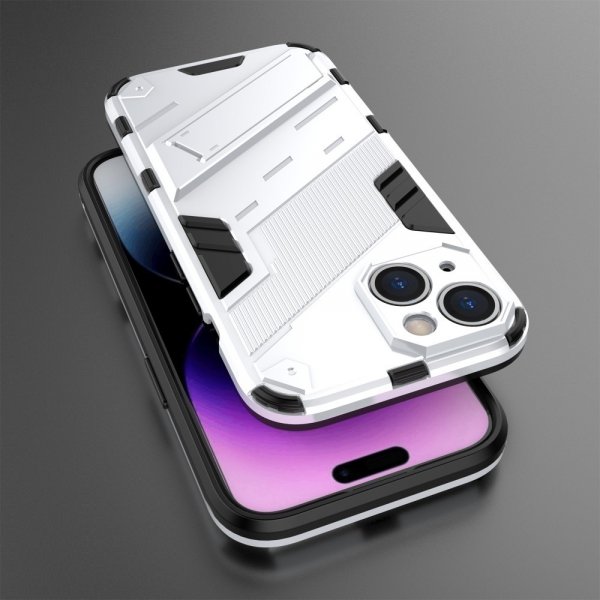 iPhone 15 Cover med Stativ Hvid