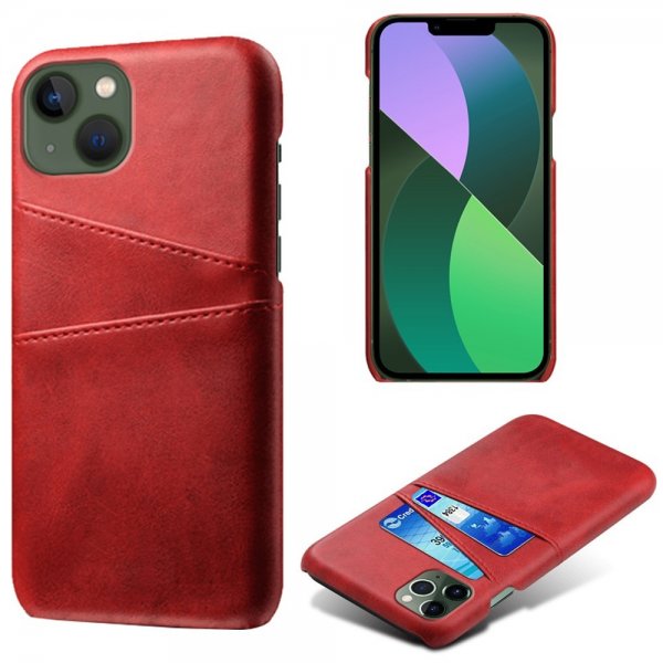 iPhone 15 Cover med to Kortlommer Rød