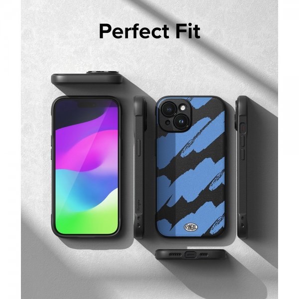 Ringke iPhone 15 Cover Onyx Design Blue Brush