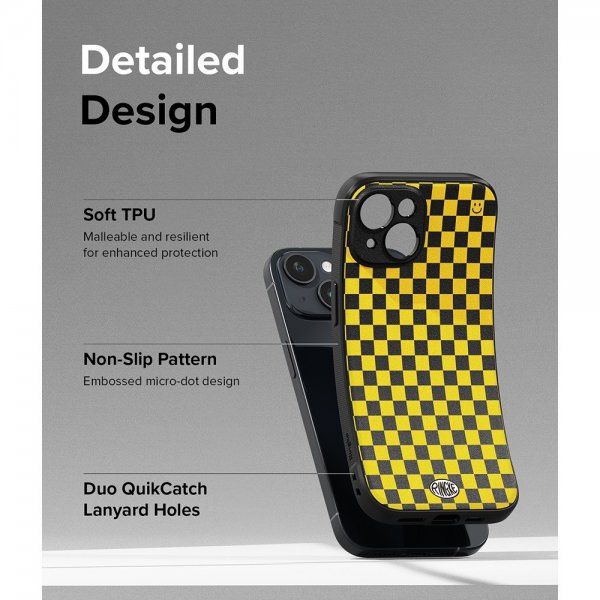 Ringke iPhone 15 Cover Onyx Design Checkerboard Yellow