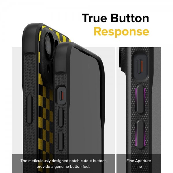 Ringke iPhone 15 Cover Onyx Design Checkerboard Yellow