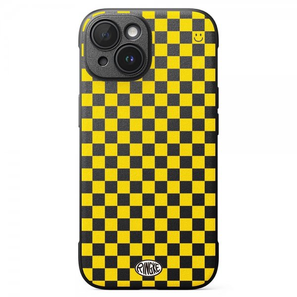 Ringke iPhone 15 Cover Onyx Design Checkerboard Yellow