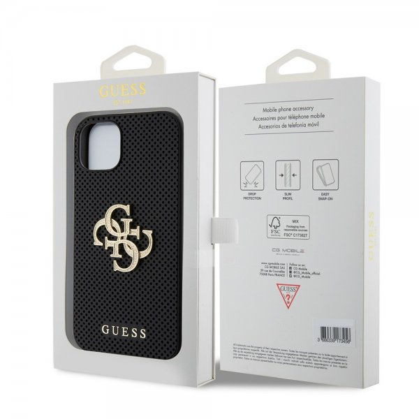 Guess iPhone 15 Cover Perforated Glitter Sort