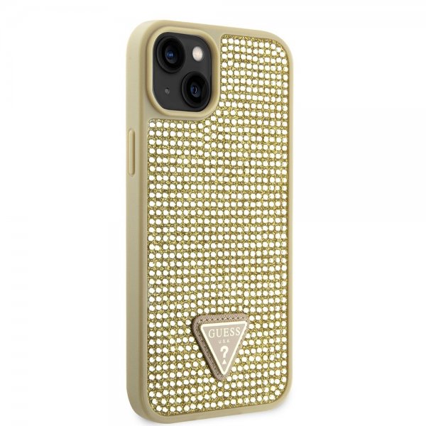 Guess iPhone 15 Cover Rhinestone Guld