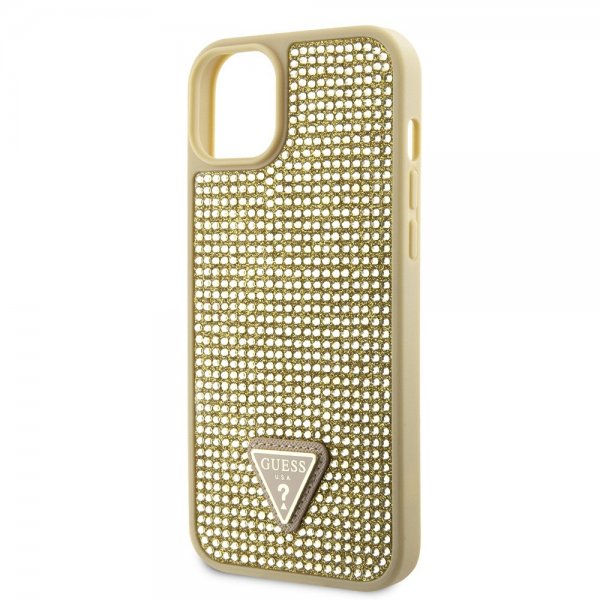 Guess iPhone 15 Cover Rhinestone Guld