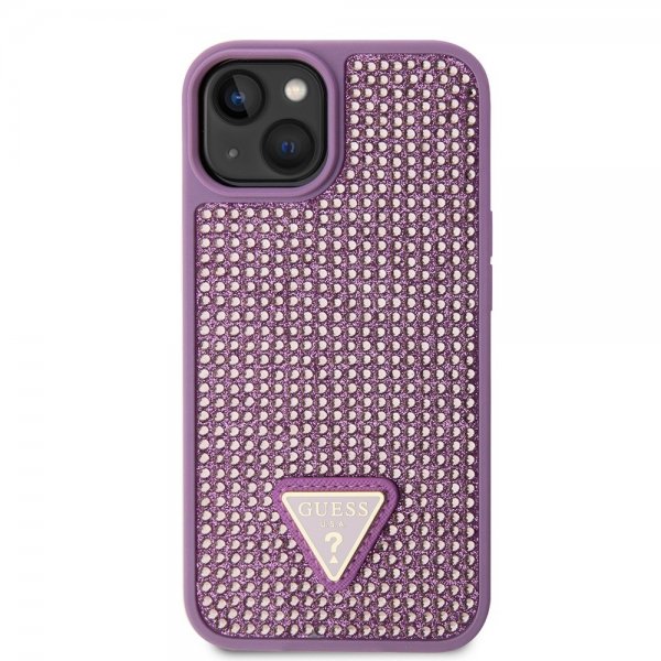 Guess iPhone 15 Cover Rhinestone Lilla