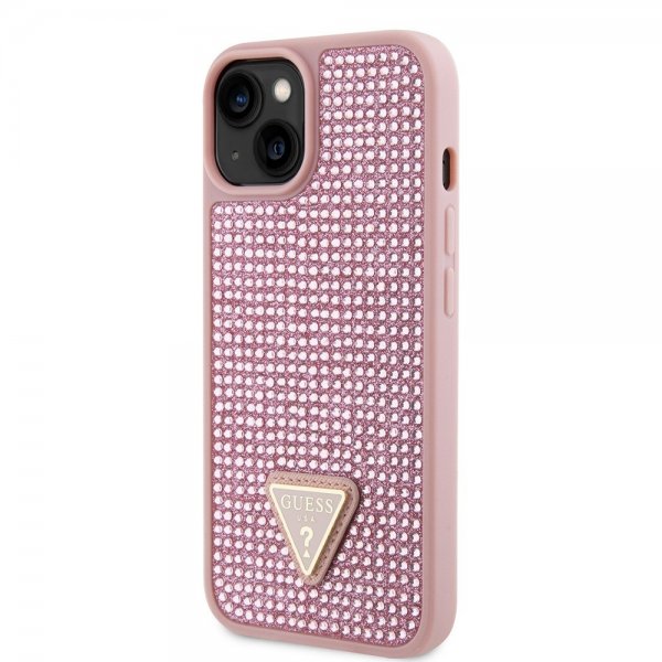 Guess iPhone 15 Cover Rhinestone Rosa