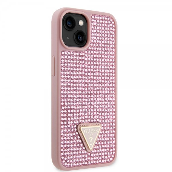 Guess iPhone 15 Cover Rhinestone Rosa
