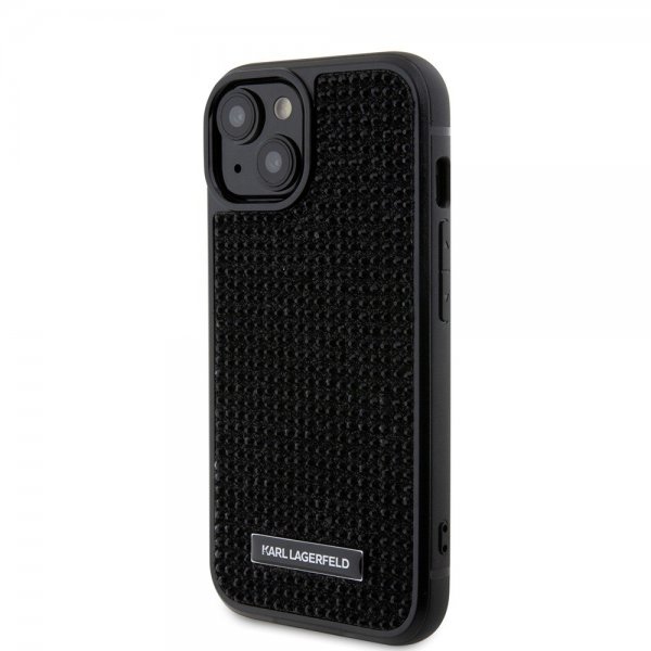 Karl Lagerfeld iPhone 15 Cover Rhinestone Sort