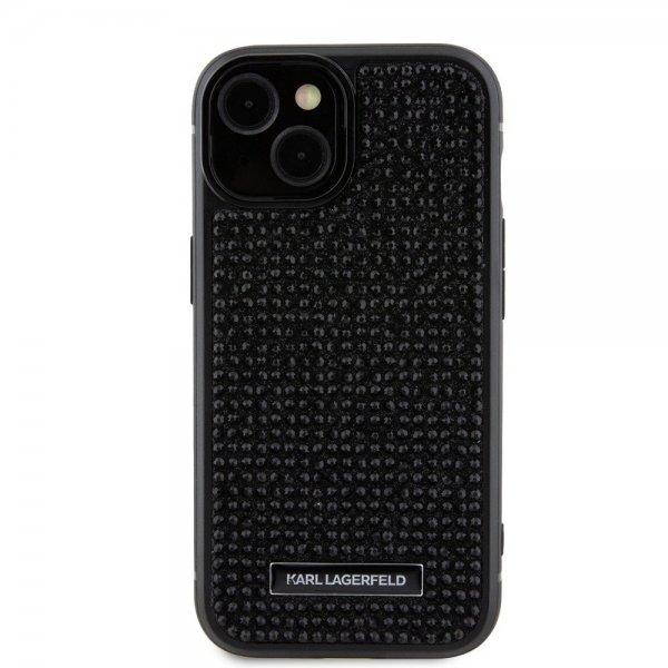 Karl Lagerfeld iPhone 15 Cover Rhinestone Sort