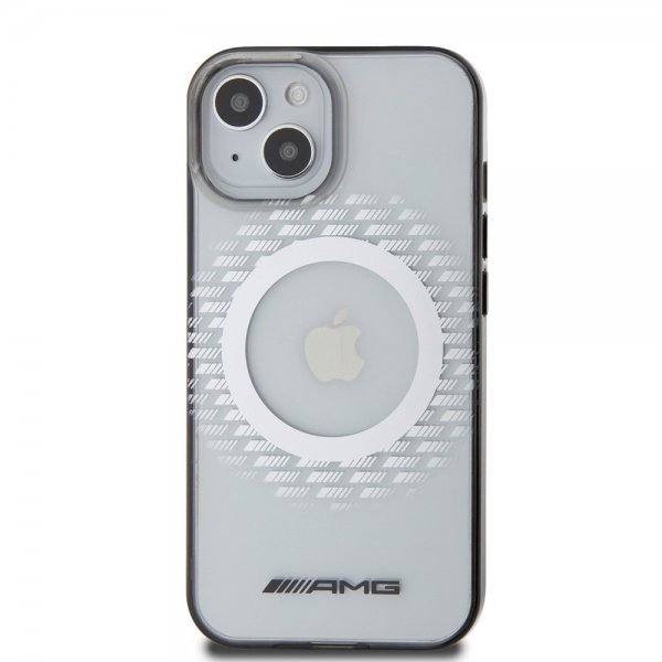 Mercedes Benz iPhone 15 Cover Rhombus Pattern MagSafe AMG Transparent
