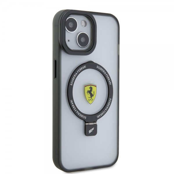 Ferrari iPhone 15 Cover Ring Stand MagSafe Sort