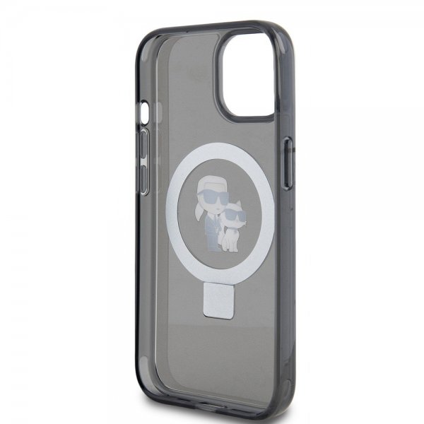 Karl Lagerfeld iPhone 15 Cover Ring Stand MagSafe Sort