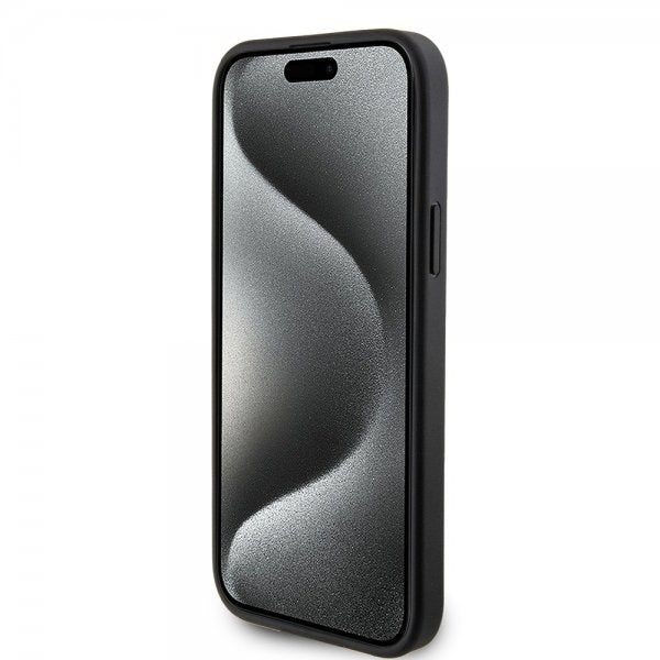 Karl Lagerfeld iPhone 15 Cover Saffiano Double Cardslot Sort