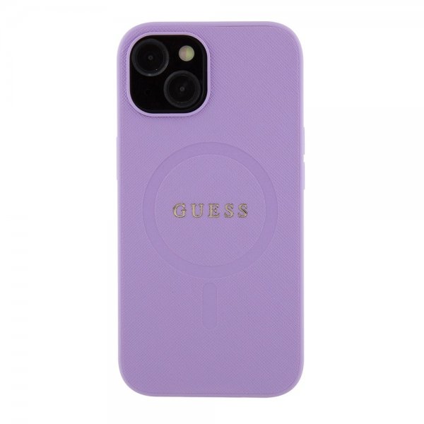 Guess iPhone 15 Cover Saffiano MagSafe Lilla