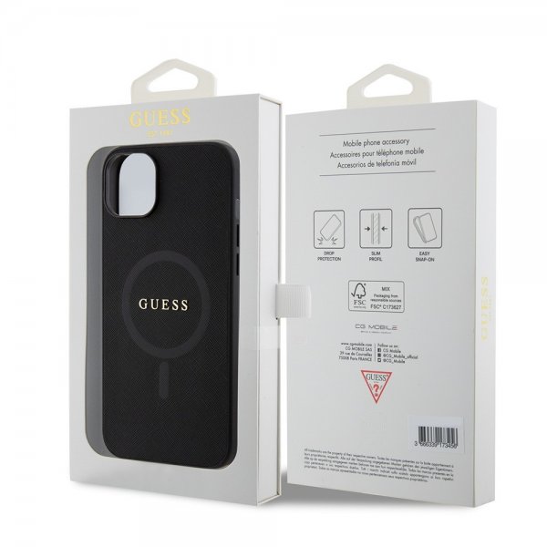 Guess iPhone 15 Cover Saffiano MagSafe Sort
