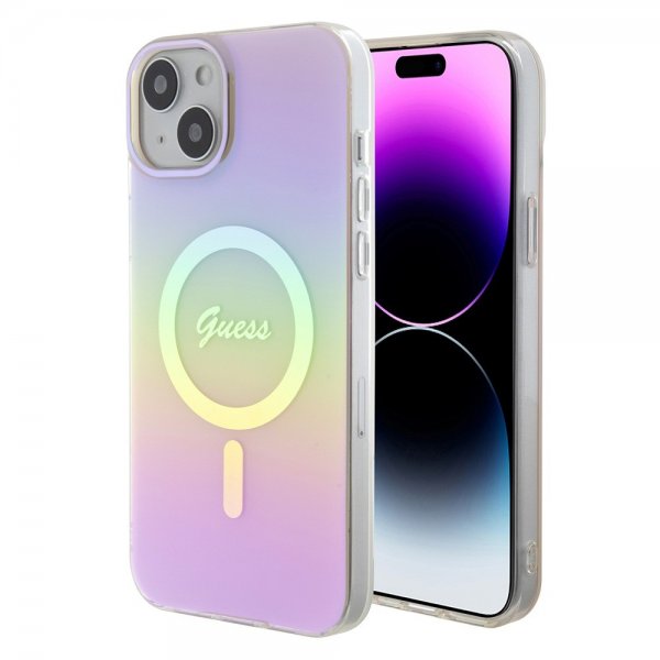 Guess iPhone 15 Cover Script MagSafe Rosa