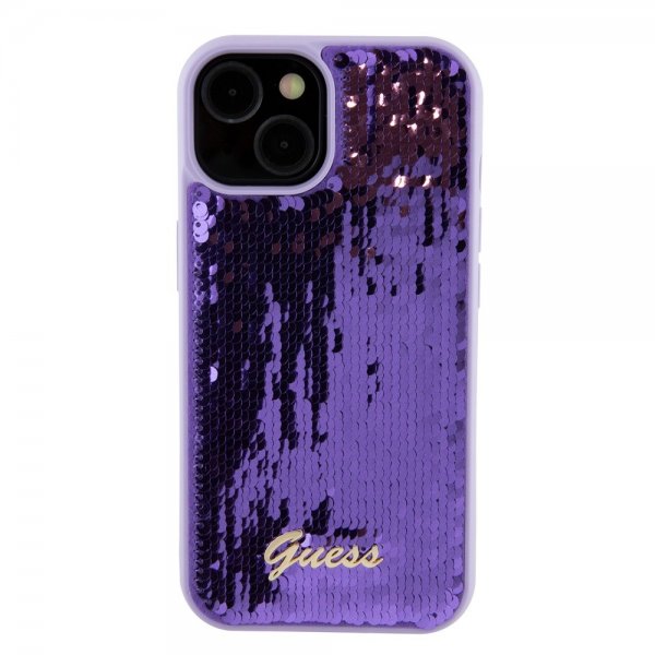 Guess iPhone 15 Cover Sequin Lilla
