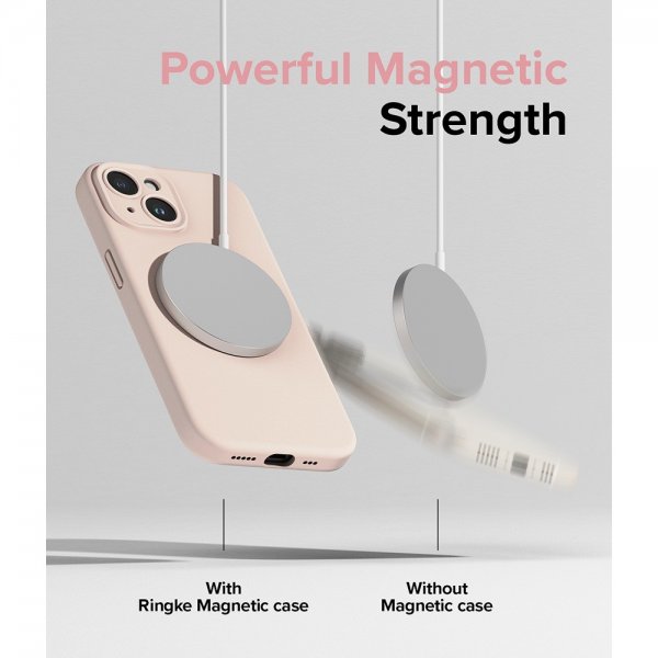 Ringke iPhone 15 Cover Silicone Magnetic Pink Sand