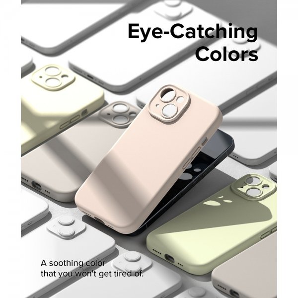 Ringke iPhone 15 Cover Silicone Magnetic Pink Sand