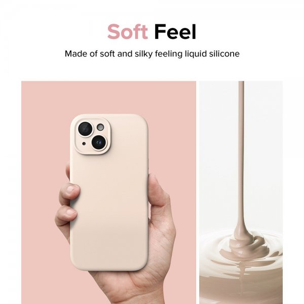 Ringke iPhone 15 Cover Silicone Magnetic Pink Sand