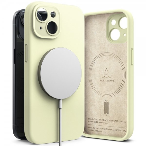 Ringke iPhone 15 Cover Silikone Magnetisk Sunny Lime