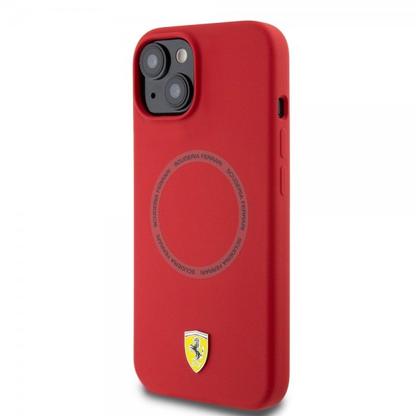 Ferrari iPhone 15 Cover Silicone MagSafe Rød
