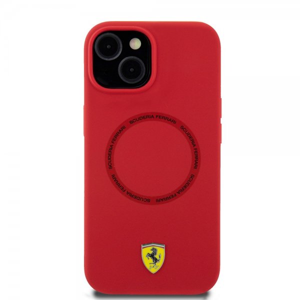 Ferrari iPhone 15 Cover Silicone MagSafe Rød