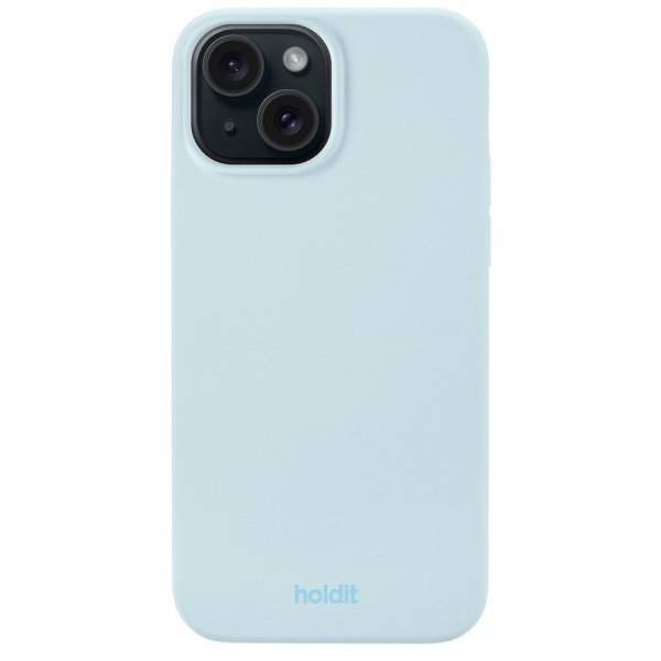 Holdit iPhone 15 Cover Silikone Mineral Blå