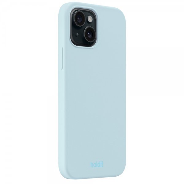 Holdit iPhone 15 Cover Silikone Mineral Blå