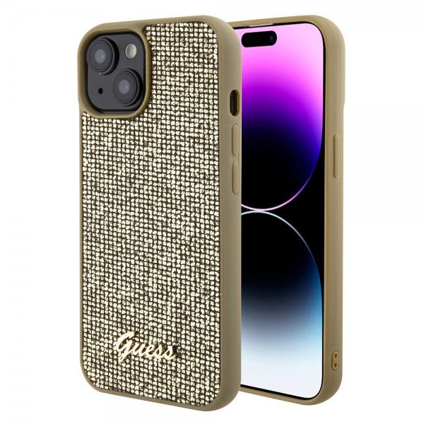 Guess iPhone 15 Cover Square Mirror Guld
