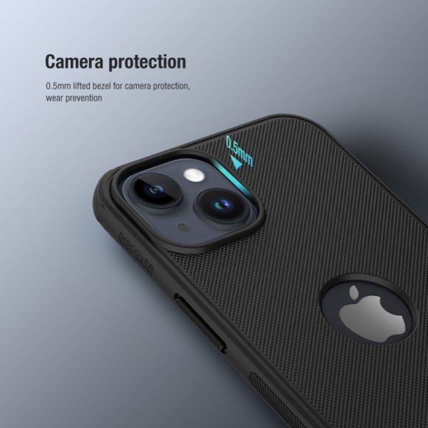 Nillkin iPhone 15 Cover Super Frosted Shield Pro Logo Hole Sort