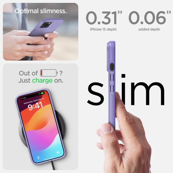 Spigen iPhone 15 Cover Thin Fit Iris Purple