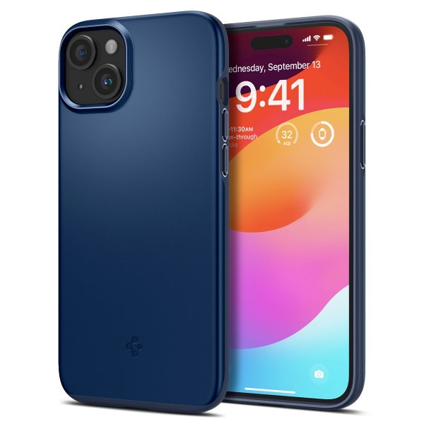 Spigen iPhone 15 Cover Thin Fit Navy Blue