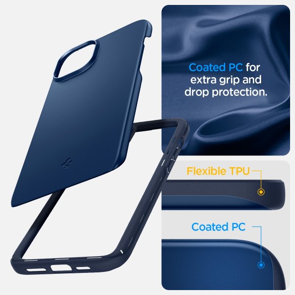 Spigen iPhone 15 Cover Thin Fit Navy Blue