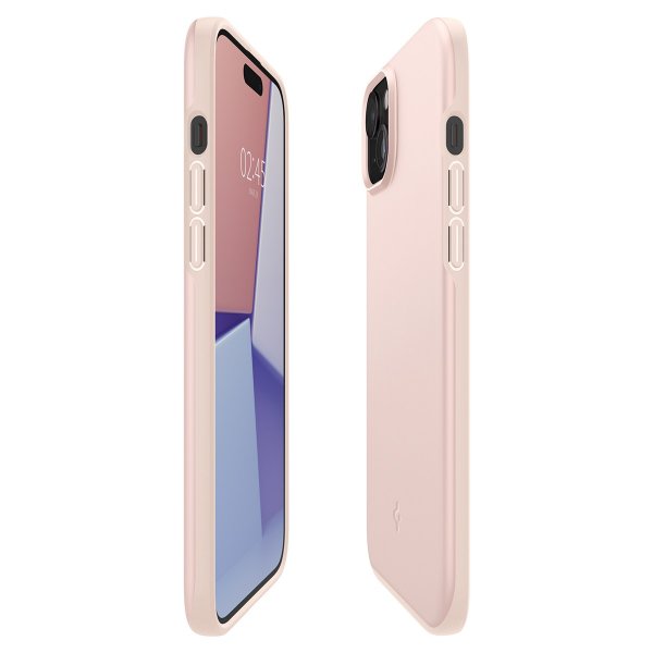 Spigen iPhone 15 Cover Thin Fit Pink Sand