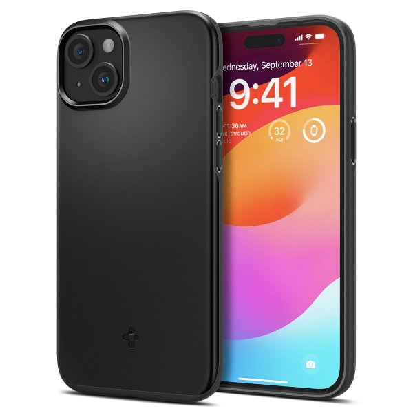 Spigen iPhone 15 Cover Thin Fit Sort