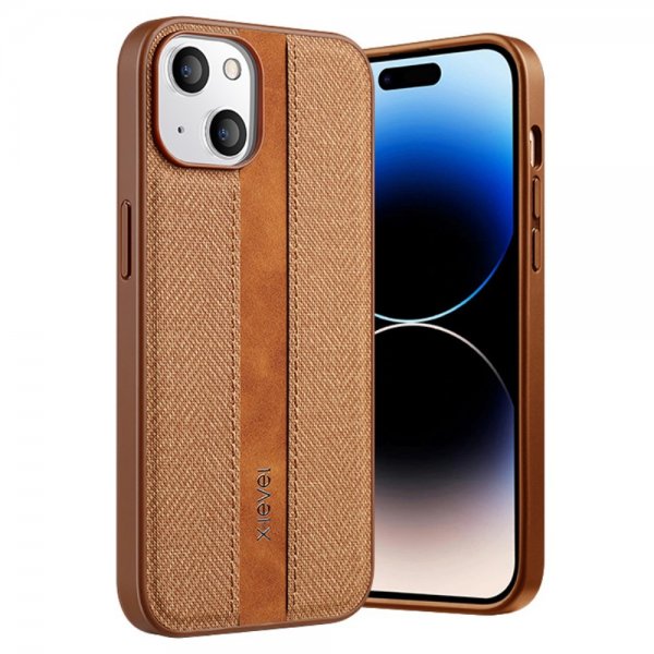 X-Level iPhone 15 Cover Stoftekstur Brun