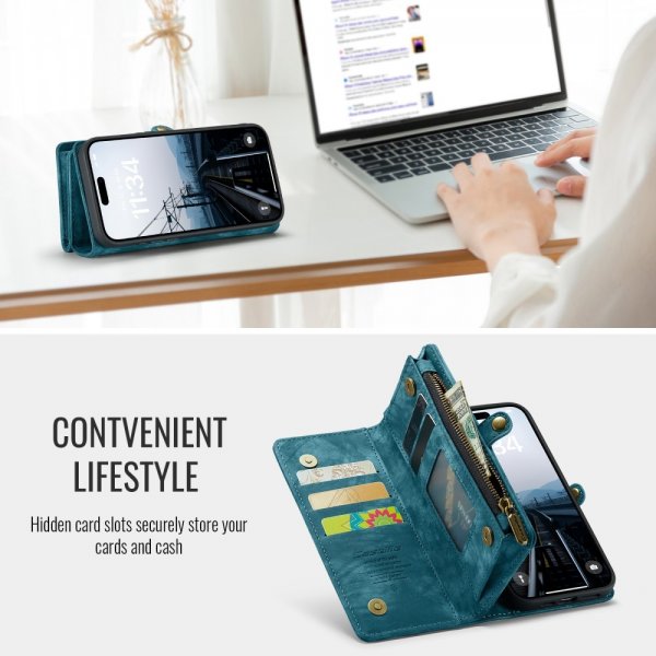 CaseMe iPhone 16 Etui 008 Series Aftageligt Cover Blå