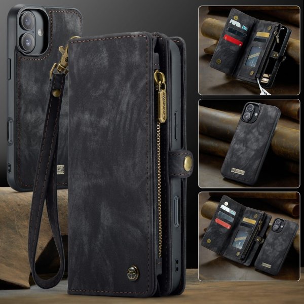 CaseMe iPhone 16 Etui 008 Series Aftageligt Cover Sort