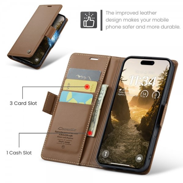 CaseMe iPhone 16 Cover 023 Series Brun