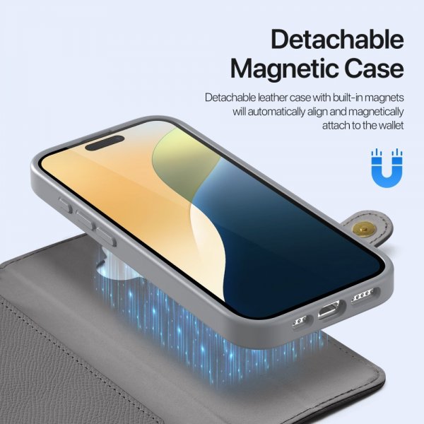Dux Ducis iPhone 16 Cover 2-i-1 Lawa Series MagSafe Grå