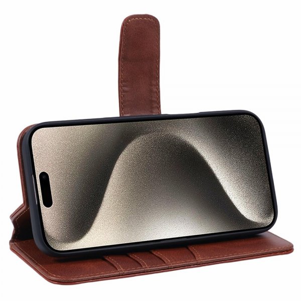 Nordic Covers iPhone 16 Cover Essential Leather Maple Brown