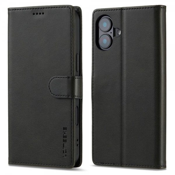 Lc.Imeeke iPhone 16 Cover med Kortlomme og Stativfunktion, Sort